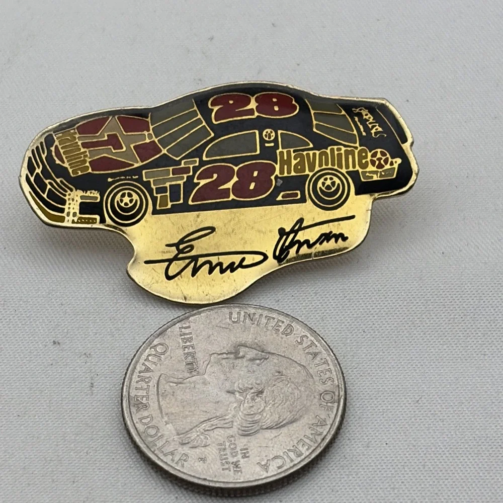NASCAR Ernie Irvan #28 Havoline Texaco Car Lapel Hat Pin Vintage Racing Car